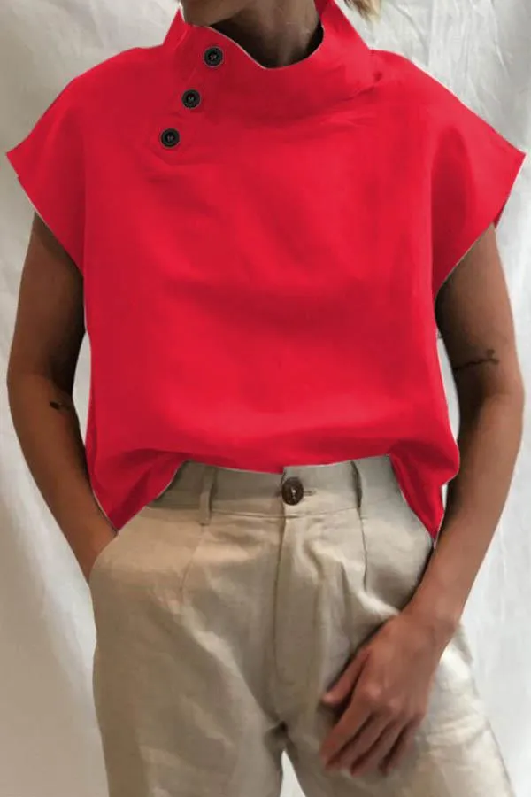 Lowella - Modern Blouse Featuring Stylish Button Accents