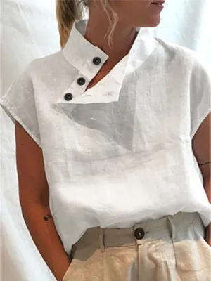 Lowella - Modern Blouse Featuring Stylish Button Accents