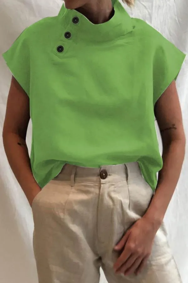 Lowella - Modern Blouse Featuring Stylish Button Accents