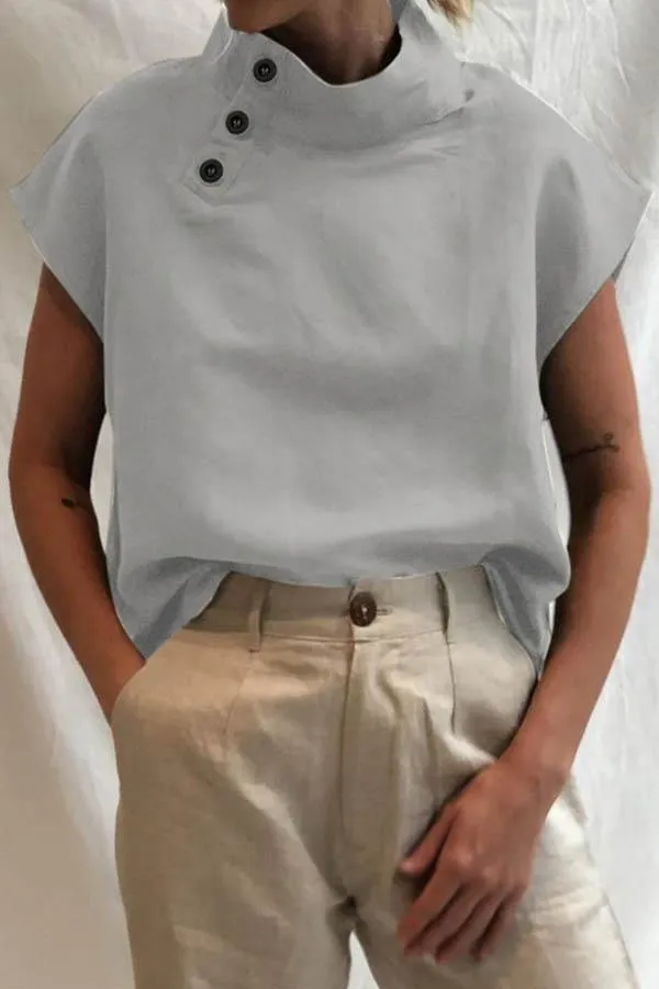Lowella - Modern Blouse Featuring Stylish Button Accents