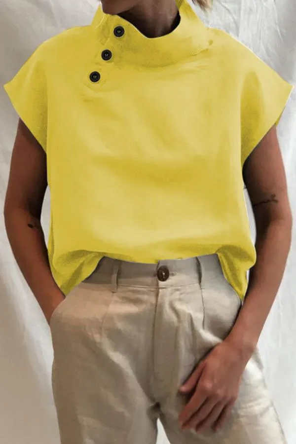 Lowella - Modern Blouse Featuring Stylish Button Accents