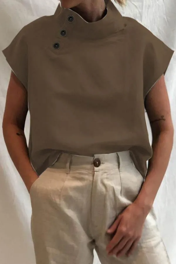 Lowella - Modern Blouse Featuring Stylish Button Accents