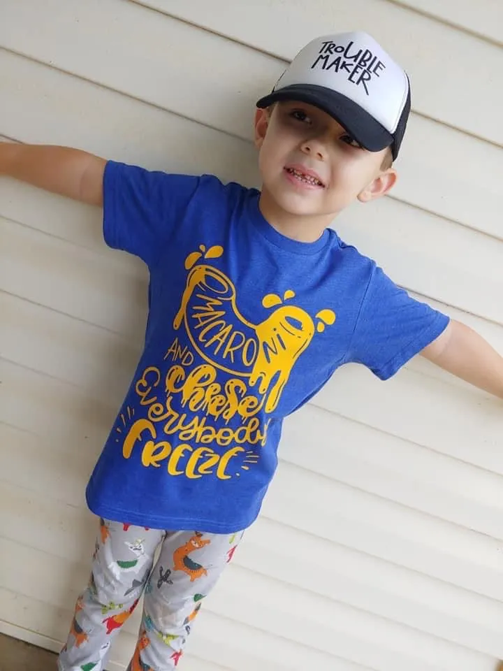 Macaroni & Cheese Everybody Freeze Kids tee or tank