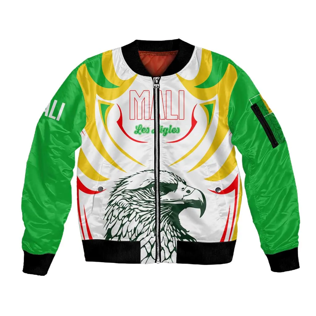 Mali Les Aigles Football Sleeve Zip Bomber Jacket Eagles Sporty Style TS04