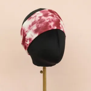 Maroon and White Stretch Headband
