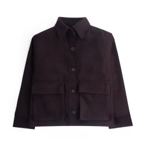 Maroon Tweed Double Pocket Jacket