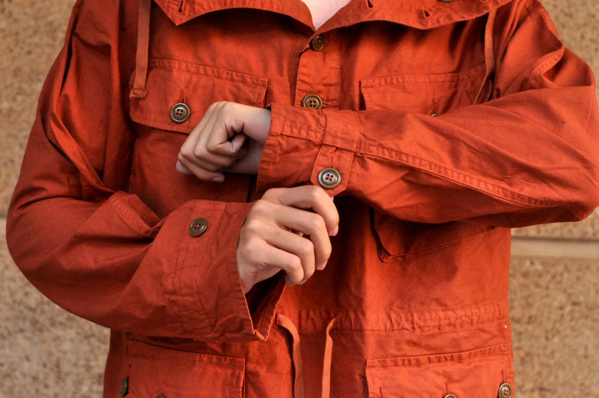 Maru Sankaku Peke by SDA "All-Season" Anorak Parka (Orange)