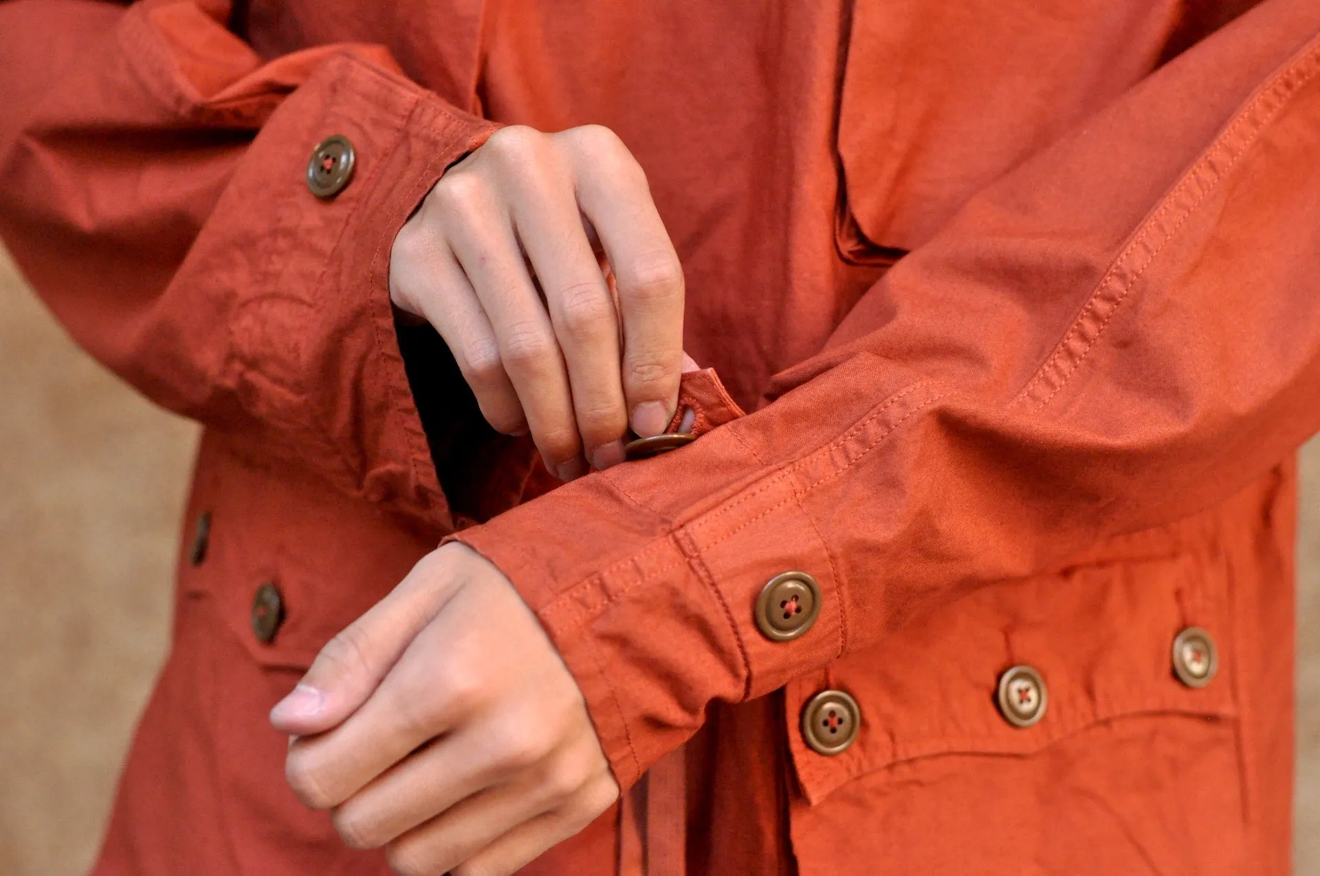 Maru Sankaku Peke by SDA "All-Season" Anorak Parka (Orange)