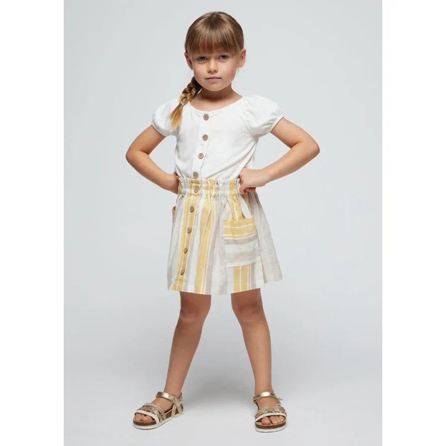 Mayoral Honey Striped Skirt