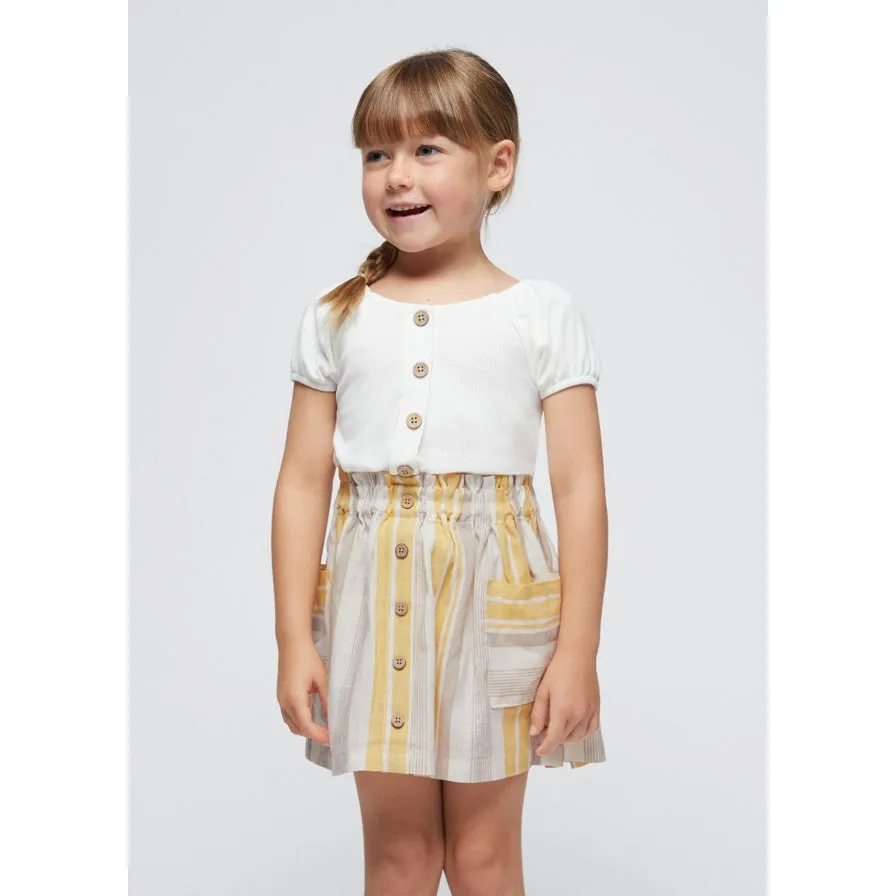 Mayoral Honey Striped Skirt
