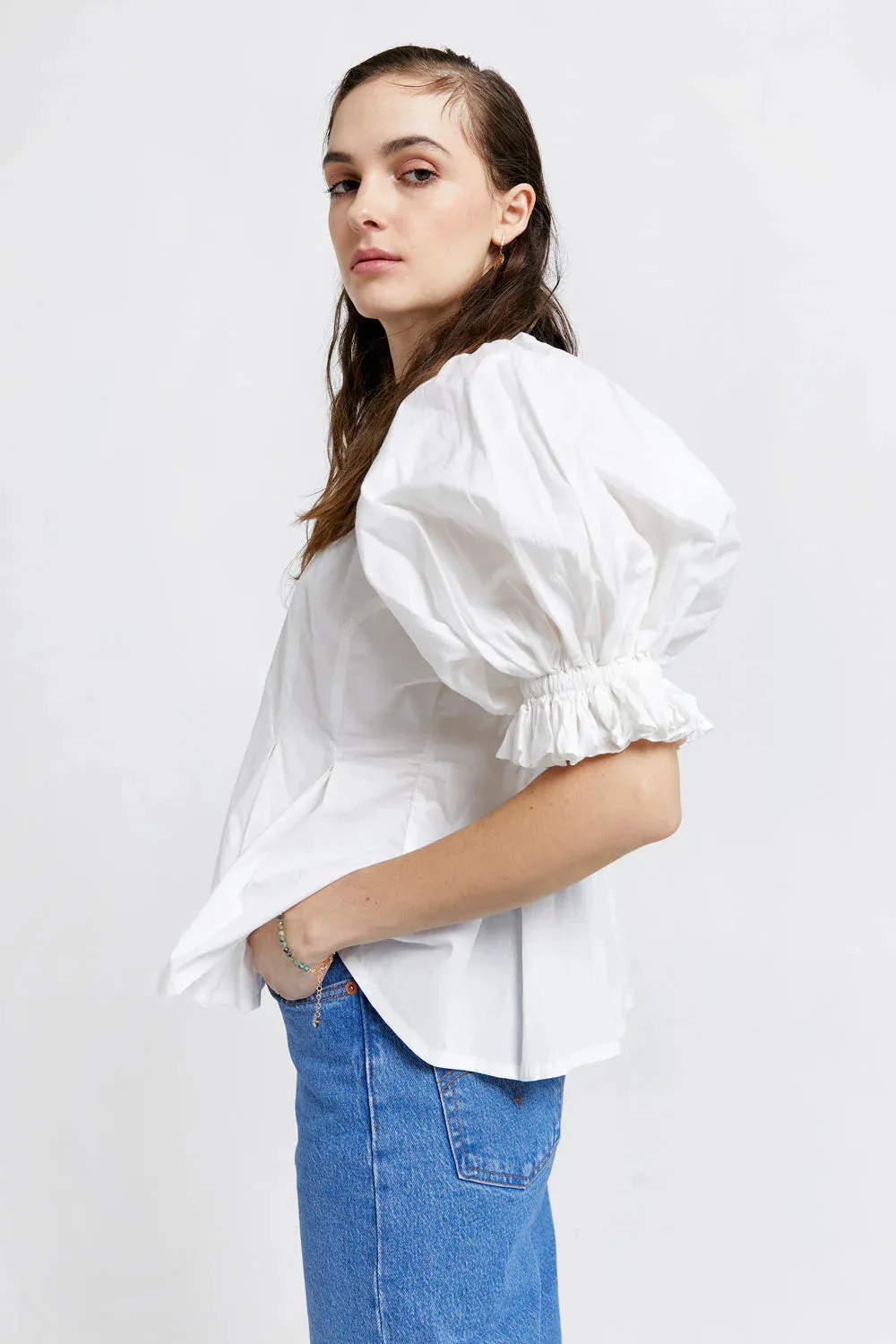 Melody Organic Cotton Top Off-White