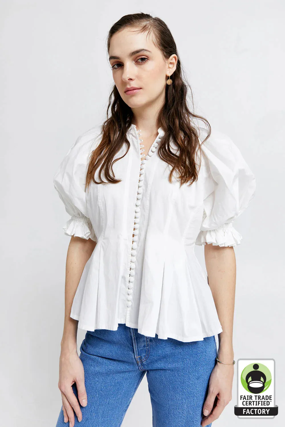 Melody Organic Cotton Top Off-White