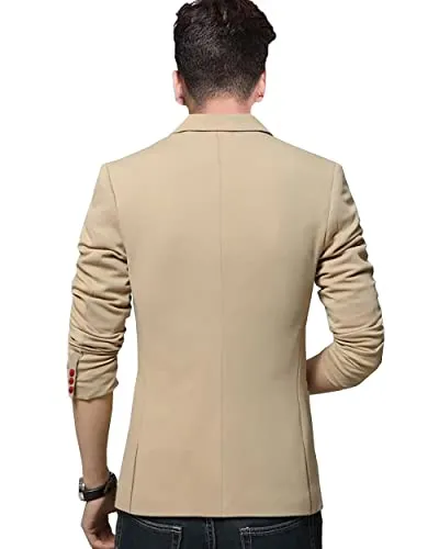 MENJESTIC Men's Slim Fit Formal/Party Blazer (Beige, 34)