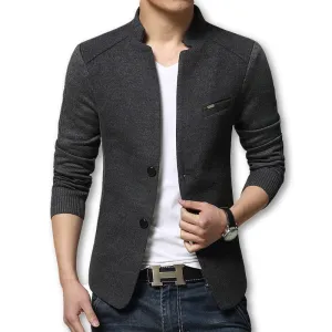 Mens Blazer Patchwork Suits For Men Red Blazers Slim Fit Woolen Outwear Coat Costume Homme Blazer Men