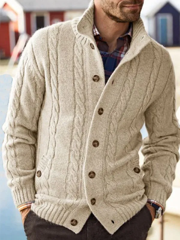 Men's Button-Front Knit Cardigan for Smart & Casual Wear – Lucas