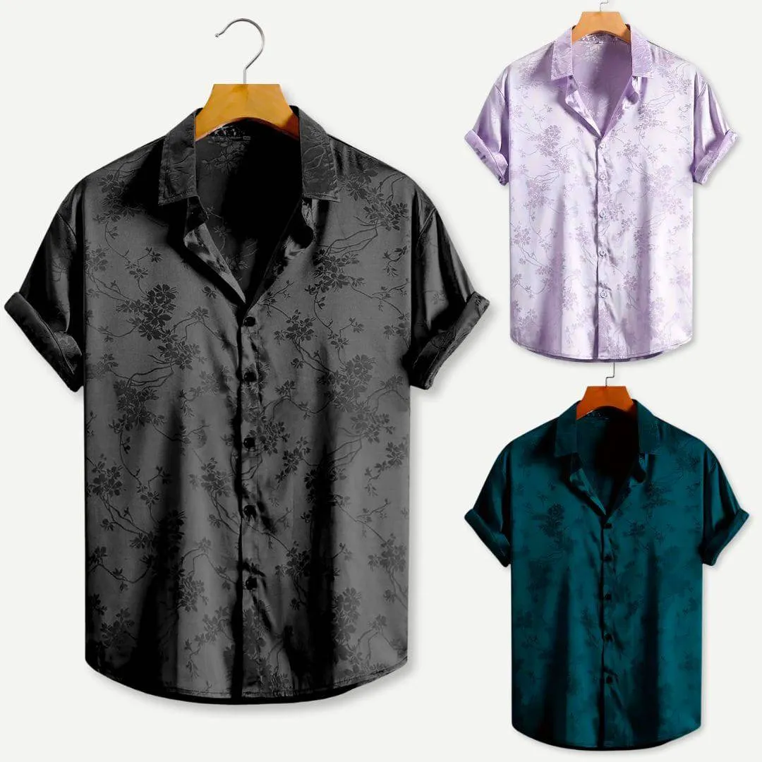 Men's Ice Silk Floral Short Sleeve Shirt – Daniel