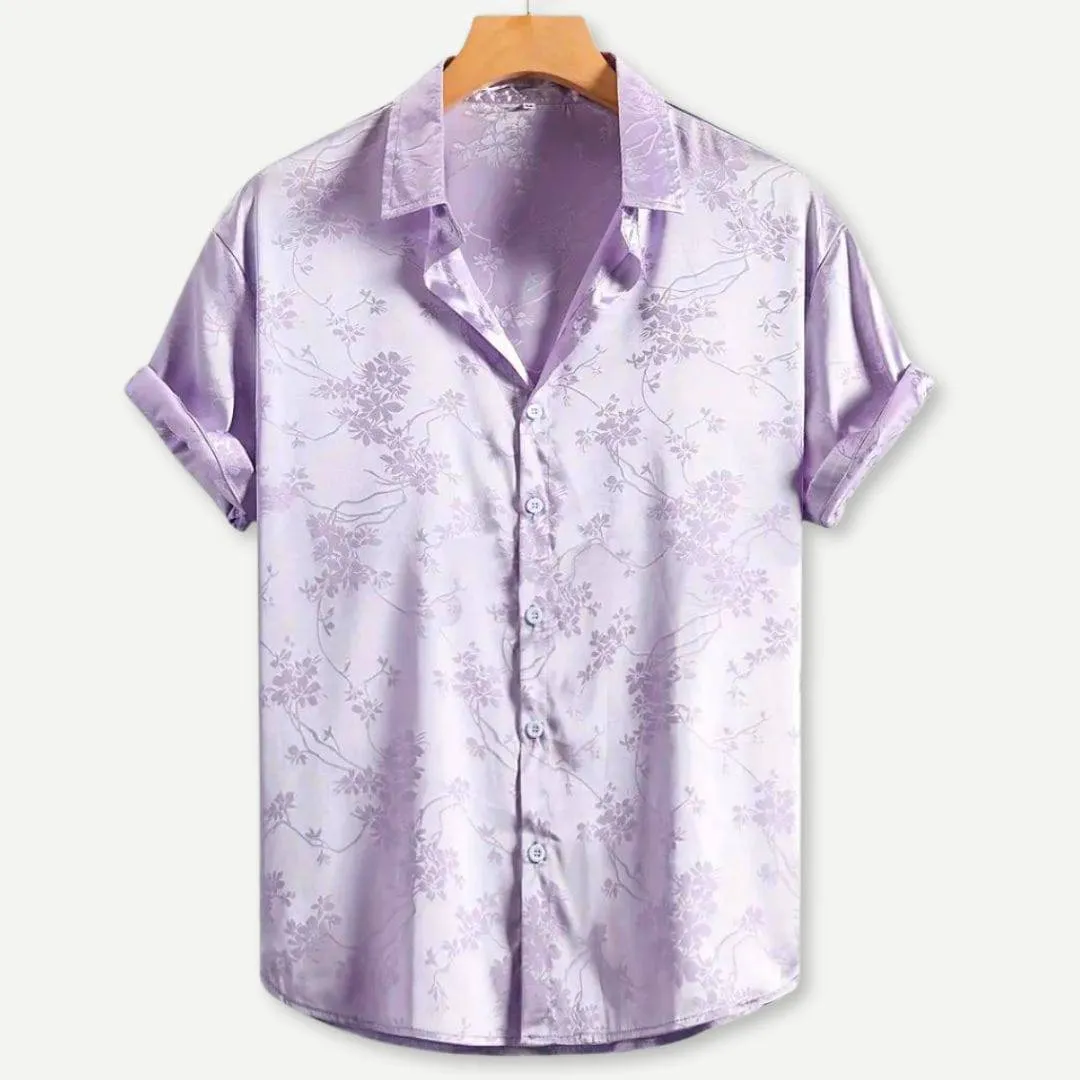 Men's Ice Silk Floral Short Sleeve Shirt – Daniel