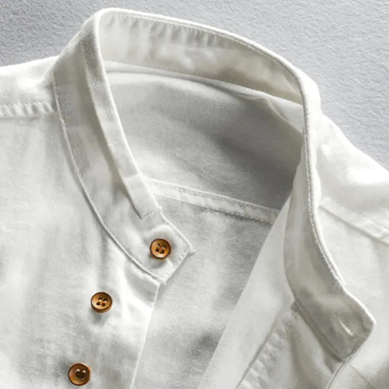 Men’s Modern Shirt with Stand Collar and Pocket