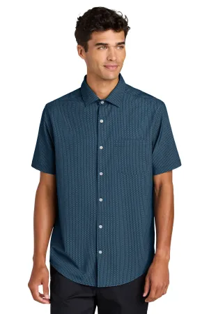 Mercer Mettle Short Sleeve UV Capital Tech Shirt MM2006 Night Navy Dash Print