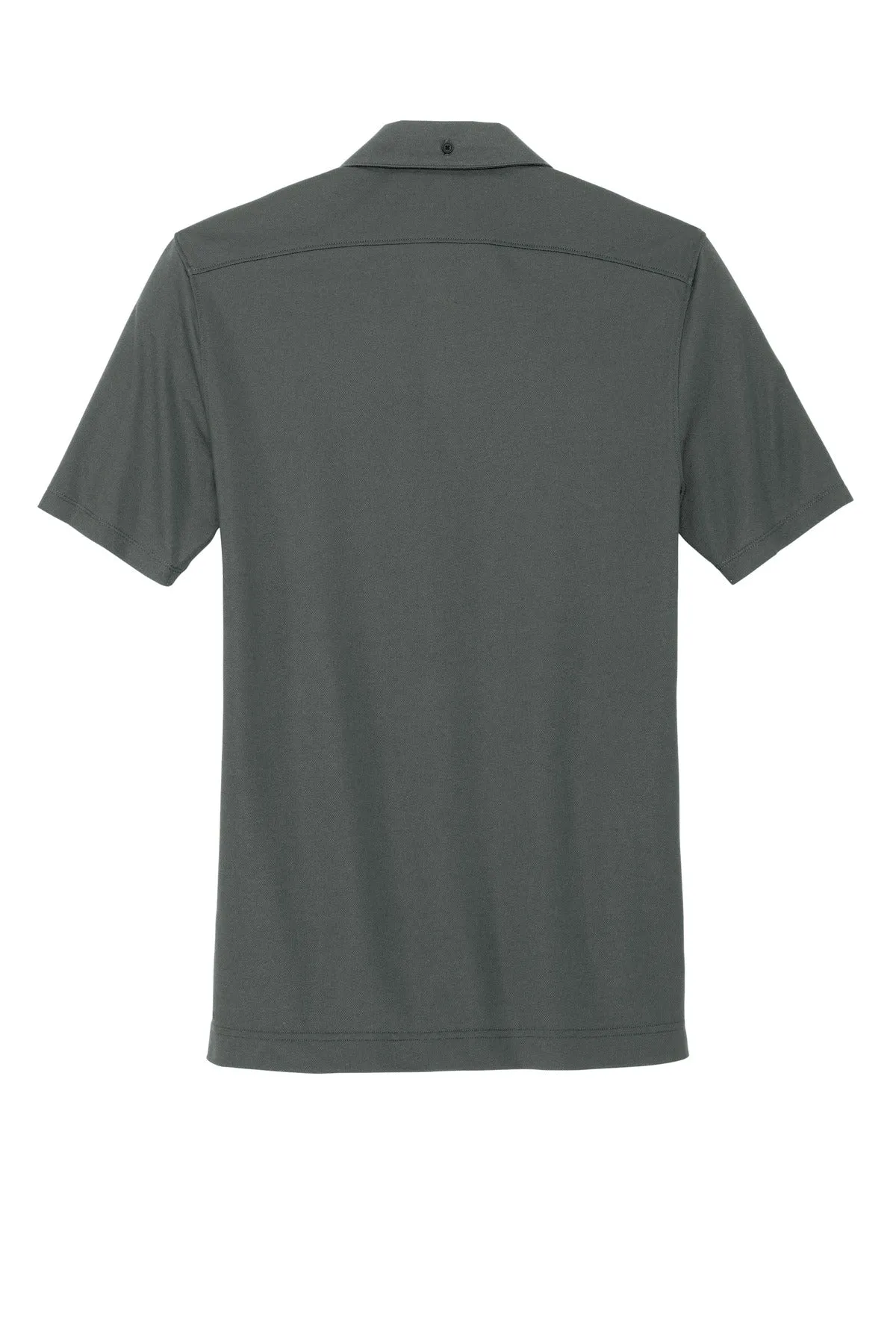 Mercer Mettle Stretch Pique Full-Button Polo MM1006 Anchor Grey