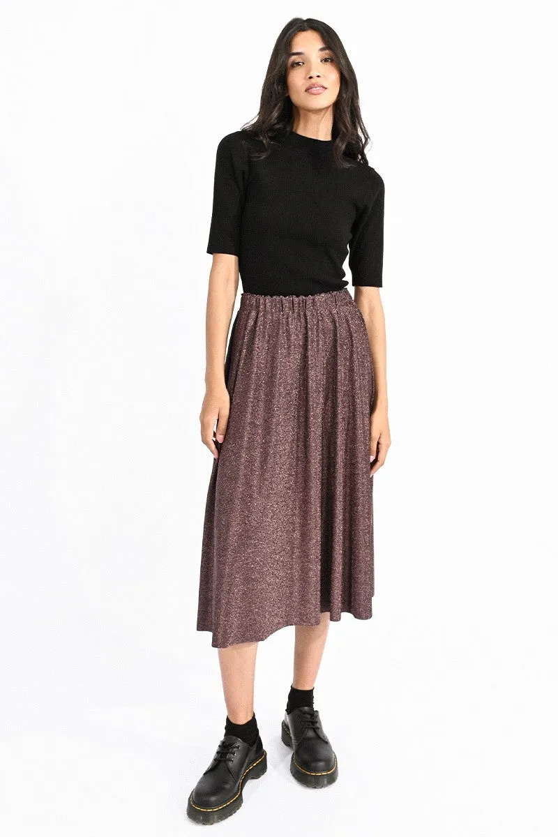 METALLIC MIDI SKIRT