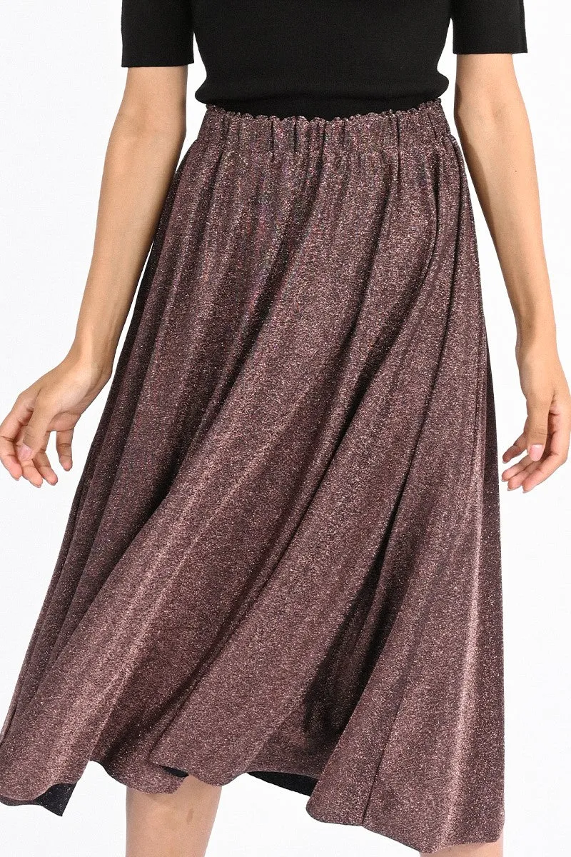 METALLIC MIDI SKIRT