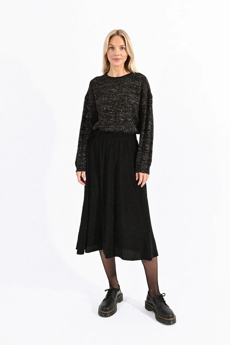 METALLIC MIDI SKIRT
