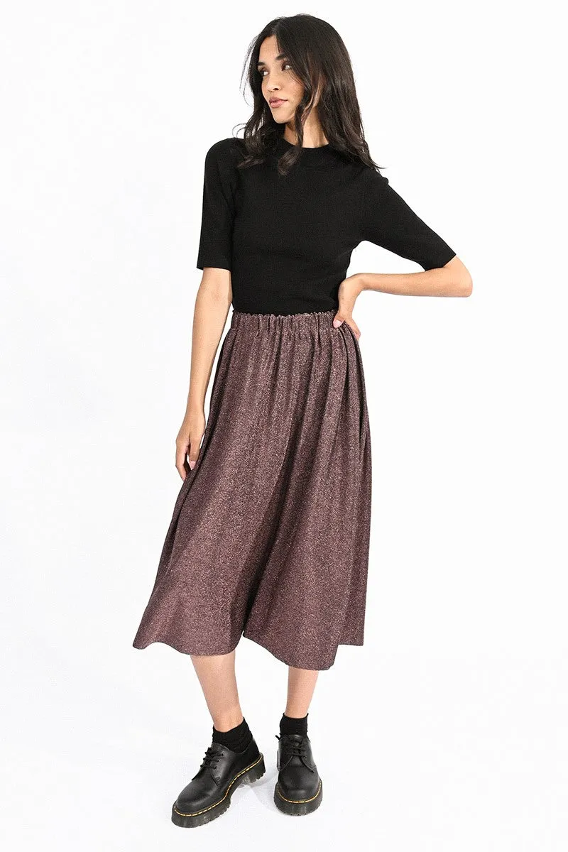 METALLIC MIDI SKIRT