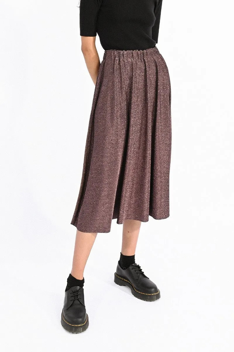 METALLIC MIDI SKIRT