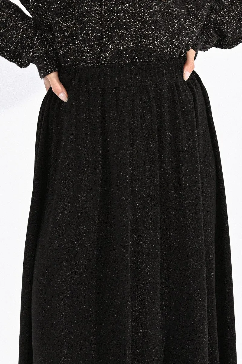 METALLIC MIDI SKIRT