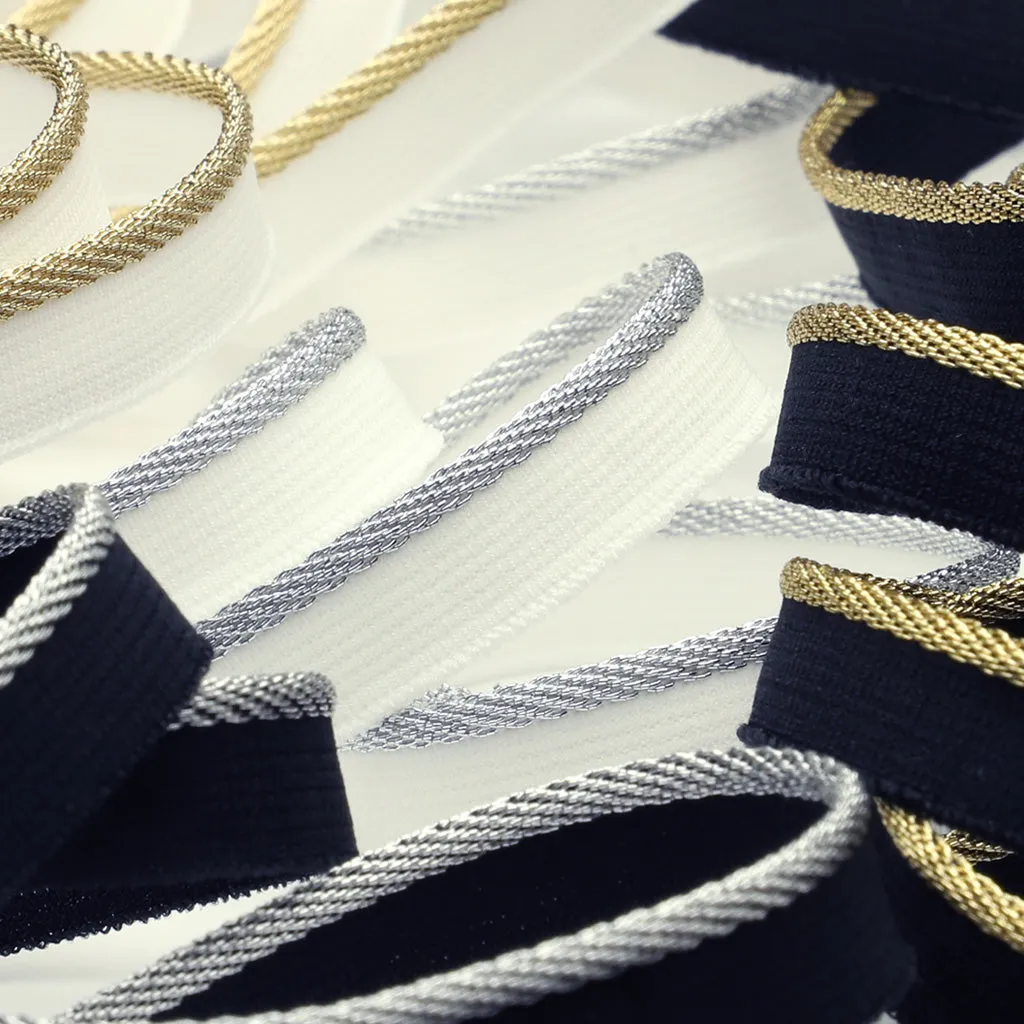 Metallic Stretch Piping #5 Black & Gold