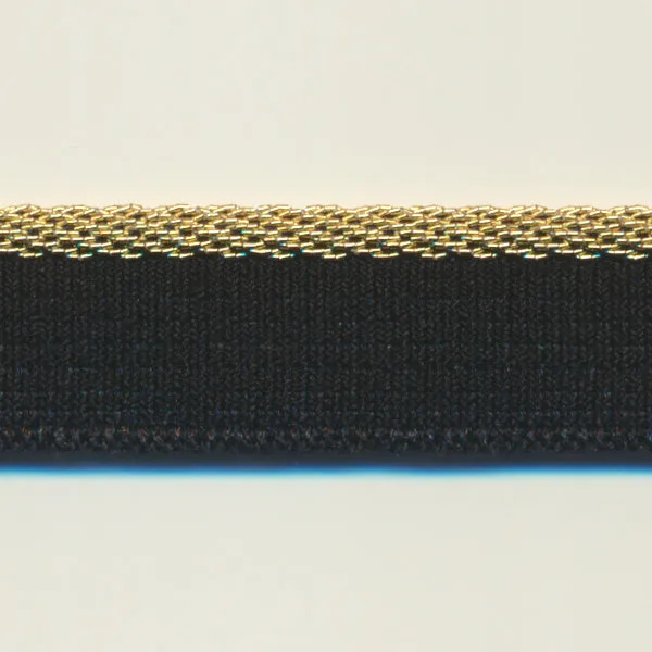 Metallic Stretch Piping #5 Black & Gold