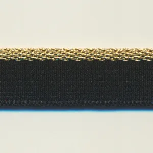 Metallic Stretch Piping #5 Black & Gold