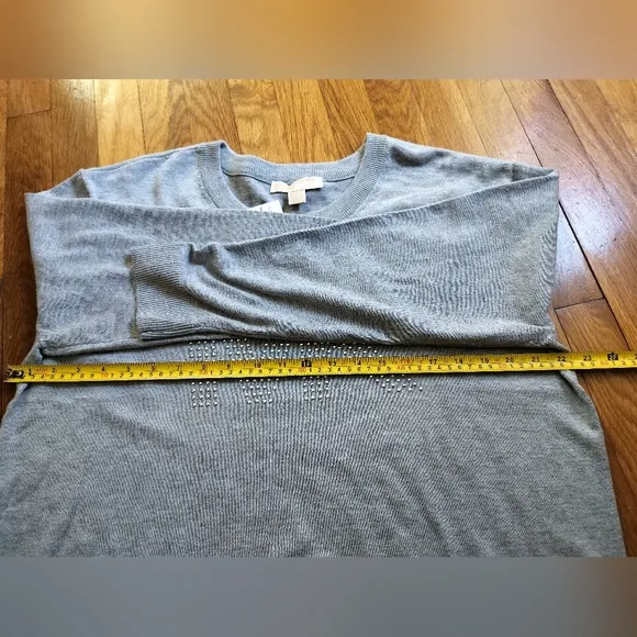 Michael Kors Women's Knit Top Sweaters Size XL Colors Gray Cristal Studded Logo