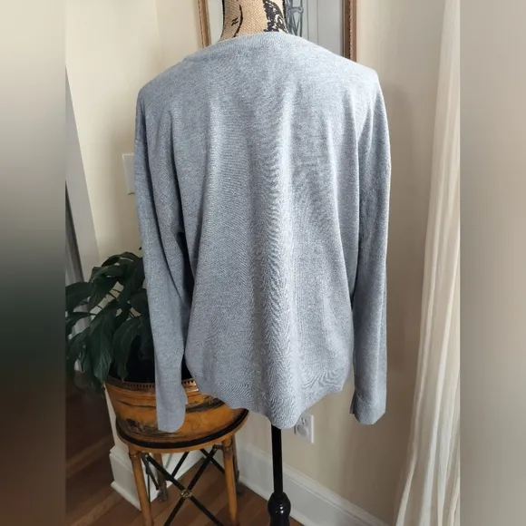 Michael Kors Women's Knit Top Sweaters Size XL Colors Gray Cristal Studded Logo
