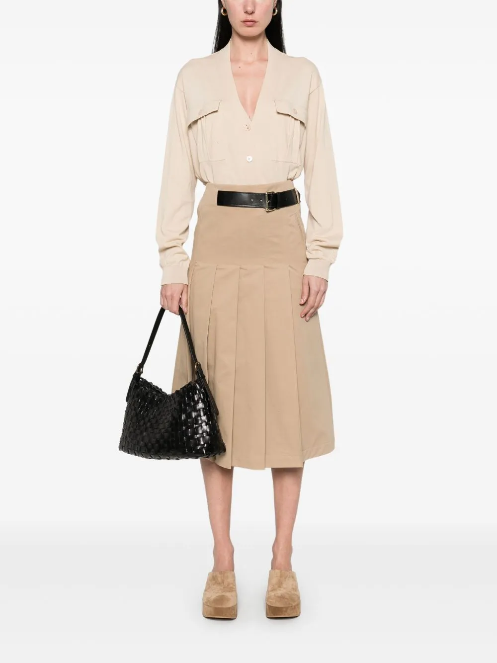 Mimi cotton midi skirt