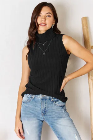 Mimi Light Tower Ribbed Turtleneck Tank Sweater | 4 Colors