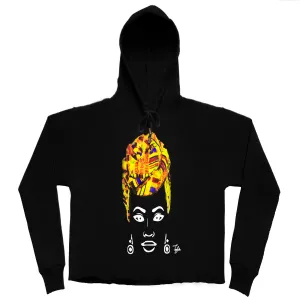MISS AFRICA WITH TRADITIONAL WEDDING HEAD WRAP (LADIES CROPPED FRENCH TERRY HOODIE)