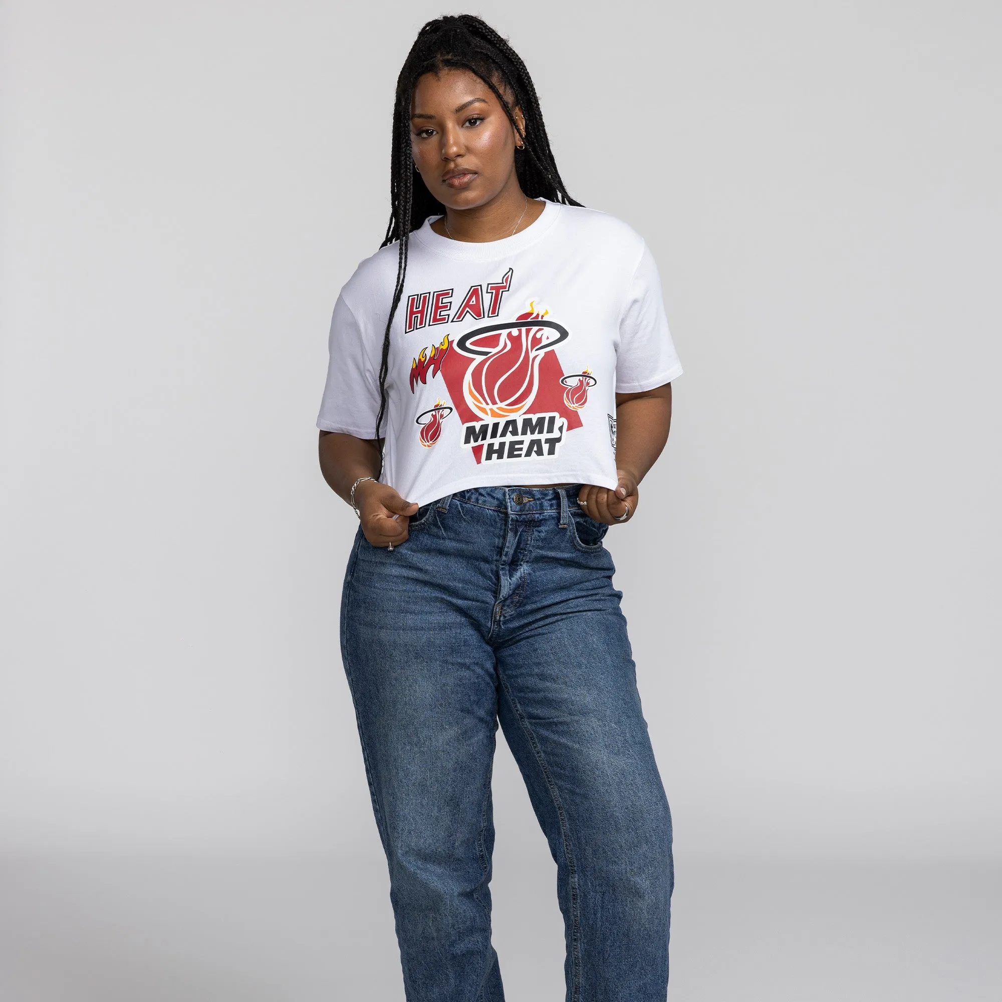 Mitchell & Ness Miami HEAT Graphic Women's Crop Tee