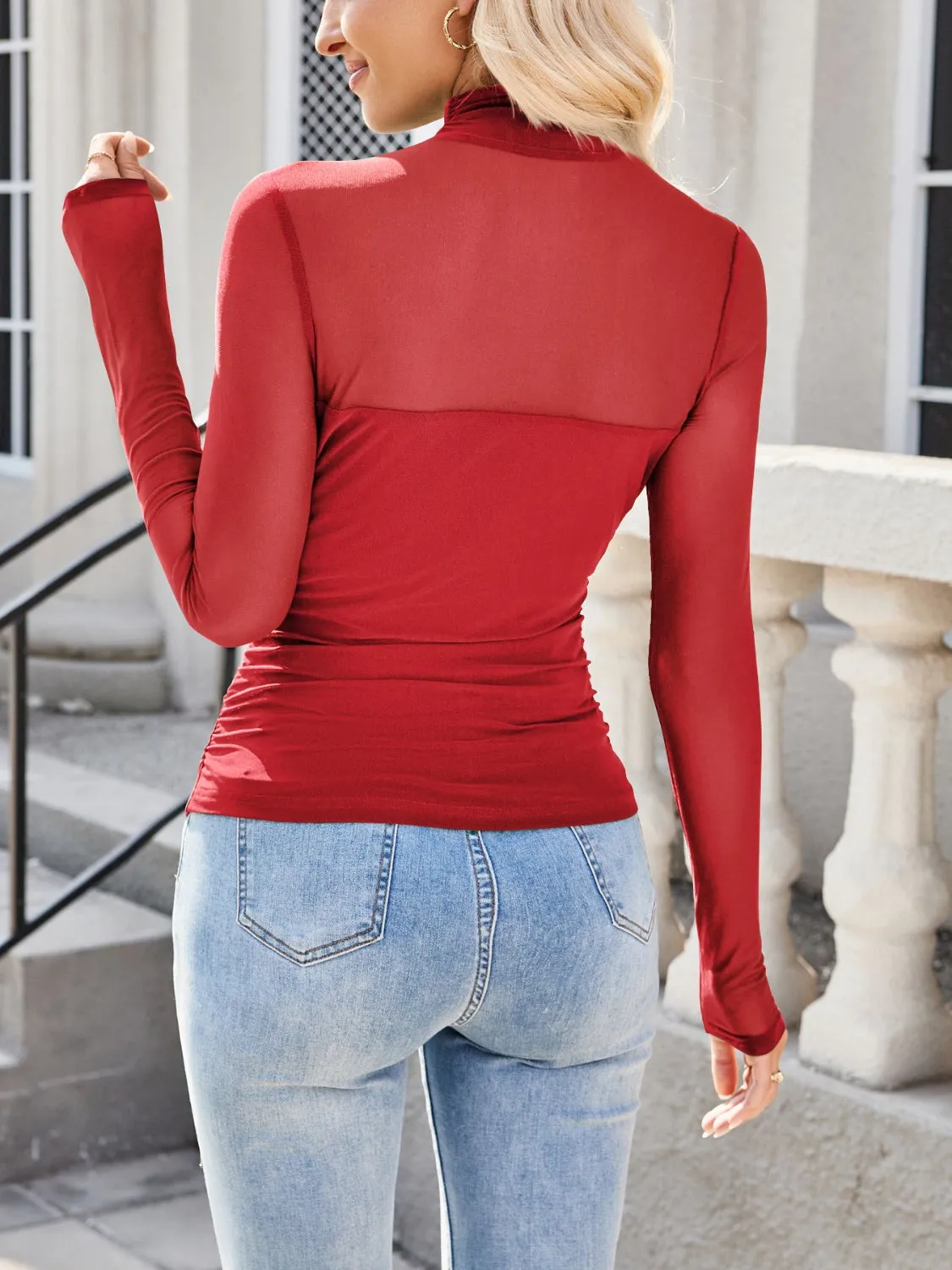 Mock Neck Long Sleeve Top