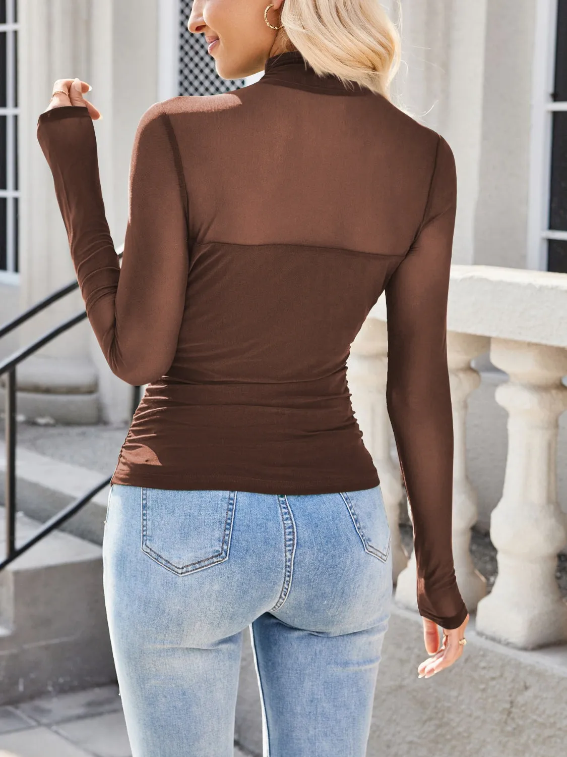 Mock Neck Long Sleeve Top