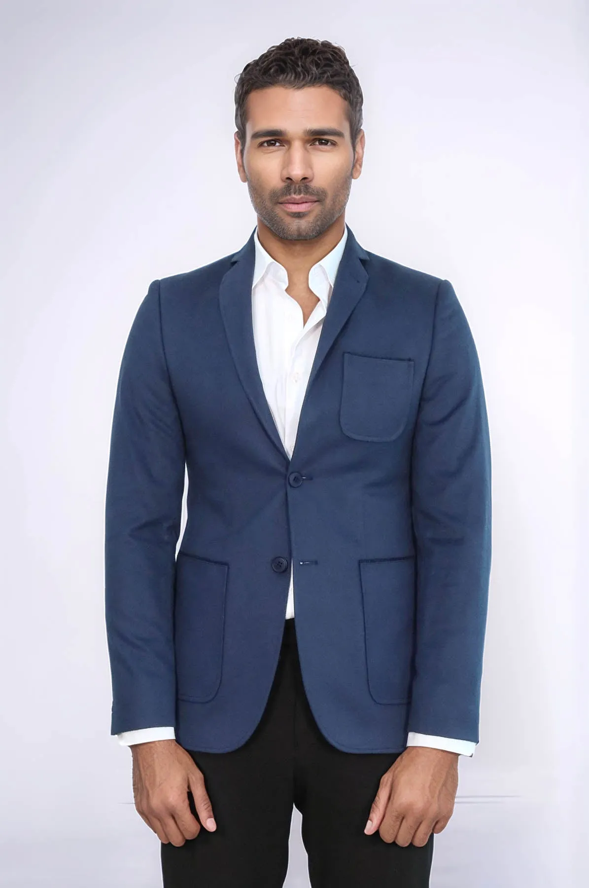 Modeled Slim Fit Navy Blue Jacket | Wessi - Wessi