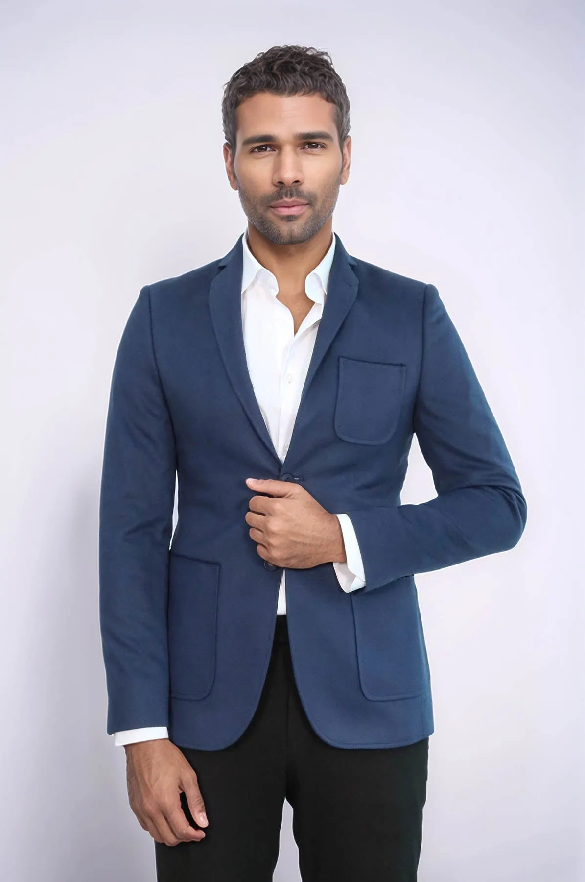Modeled Slim Fit Navy Blue Jacket | Wessi - Wessi