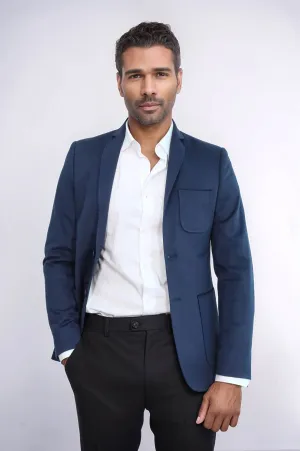 Modeled Slim Fit Navy Blue Jacket | Wessi - Wessi