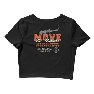 Move In Silence Ladies Crop Top Tee