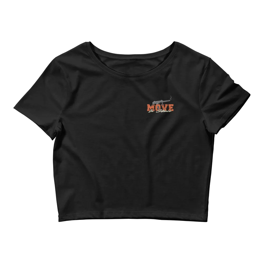Move In Silence Ladies Crop Top Tee