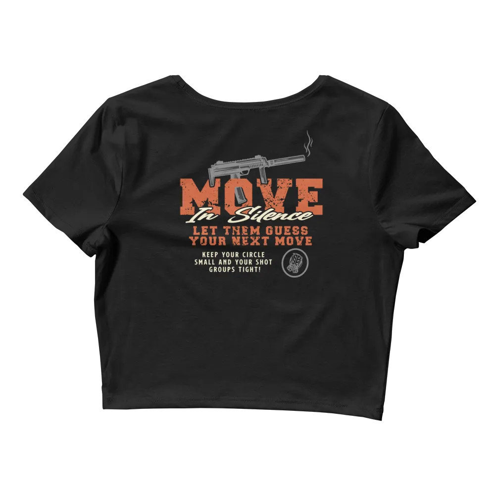 Move In Silence Ladies Crop Top Tee