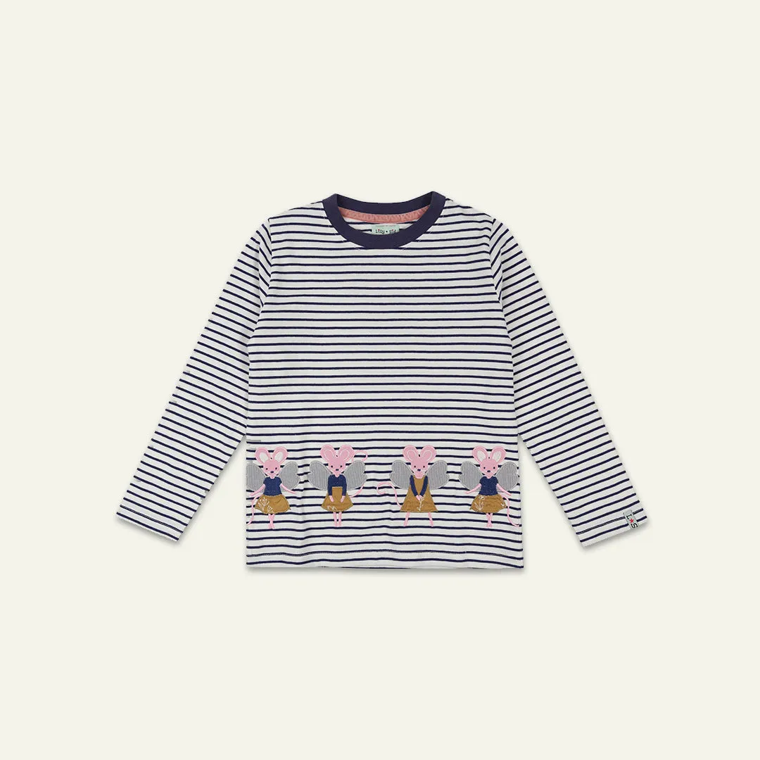 Multicoloured Stripe And Mice Print Top