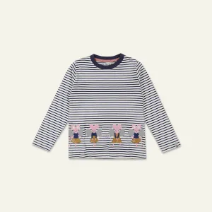 Multicoloured Stripe And Mice Print Top