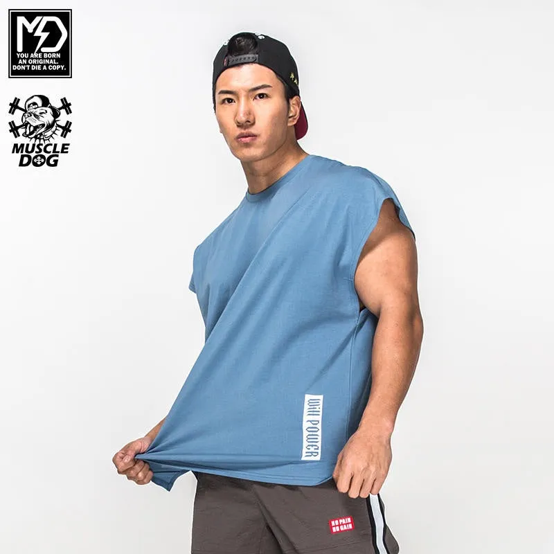 MuscleDog Will Power Cap Sleeve Workout T-Shirt
